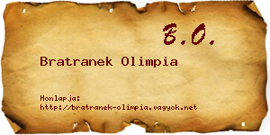 Bratranek Olimpia névjegykártya